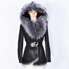 2018 Winter Women Faux Fur Leather Coat Warmer Excellent Quality Thick Fur Jacket Woman Parkas Plus Size Leather Tunic Clothing