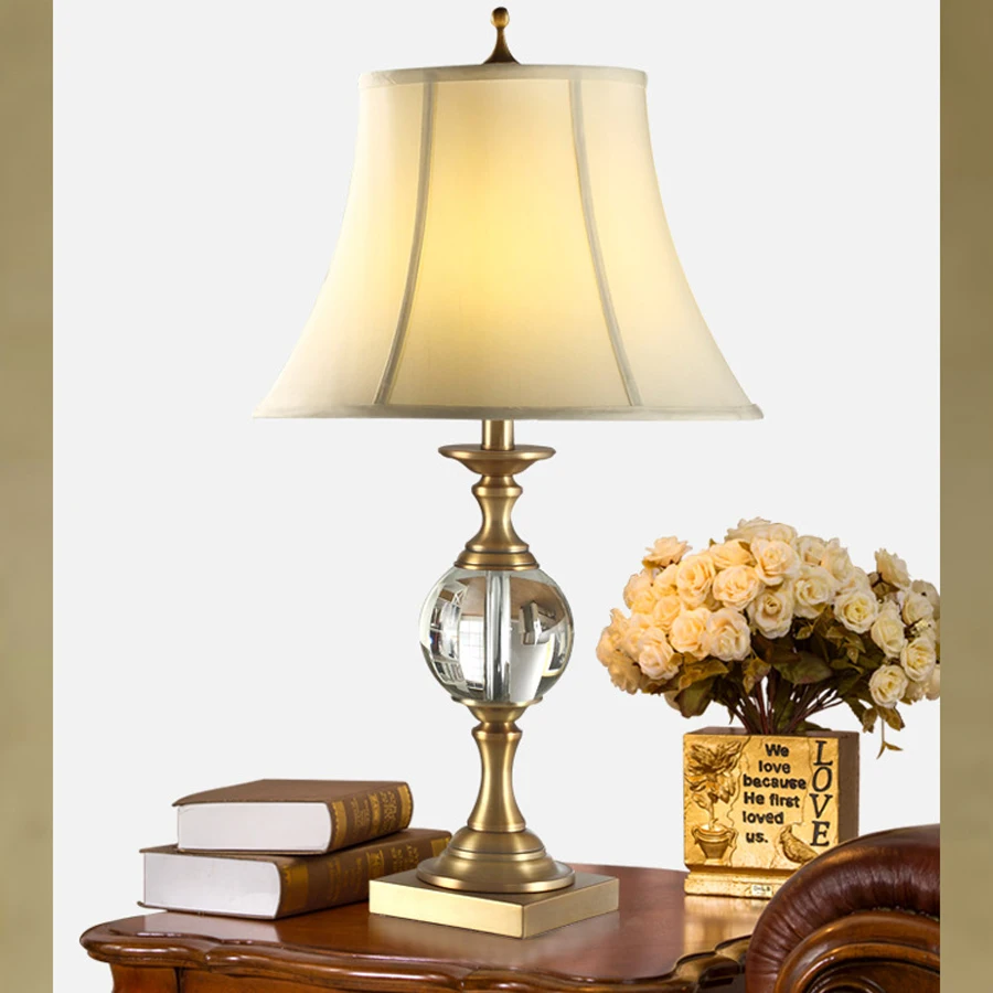 Hot sale Bronze 70cm top crystal table lamp European elegance with atmospheric indoor lighting