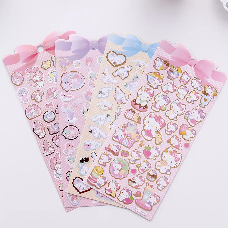 

1 Sheet Kawaii Kitty Melody Twin Star Golden Foil DIY Decorative Stickers Sealing Paste Stick Label School Office Supply