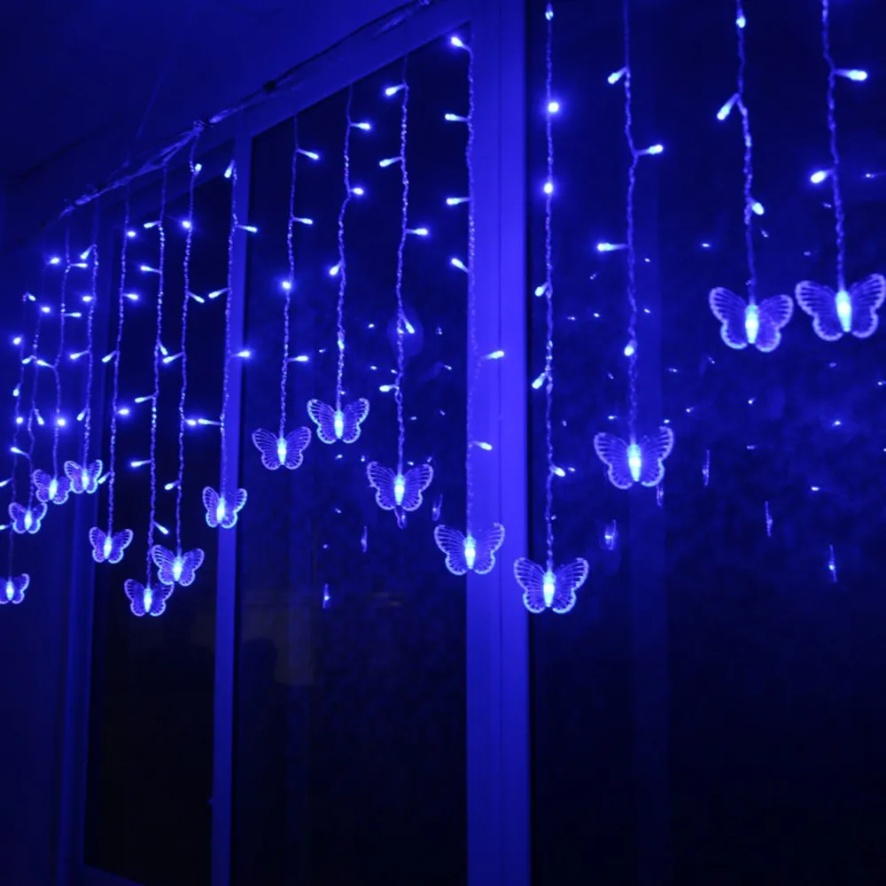 

2M LED Butterfly String Light Waterproof Curtain Christmas Tree Holiday Wedding Party Home Decoration Bulbs Outdoor Fairy Light