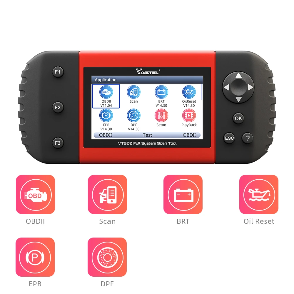 VDIAGTOOL VT300 автоматический диагностический сканер EPB DPF DRP BRT OBDII OBD2 Поддержка мульти автомобиль модели автомобильные инструменты