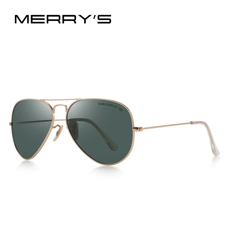 Merry's DESIGN мужские/женские классические Поляризованные солнцезащитные очки 58 мм с защитой от уф400 лучей S'8025 - Цвет линз: C06  Gold Green