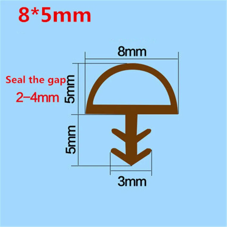 5 м резиновые уплотнительные полосы крушение звукоизоляционные двери стринги полоса деревянные двери/окна герметичный слот тип жесткая нога легко установить