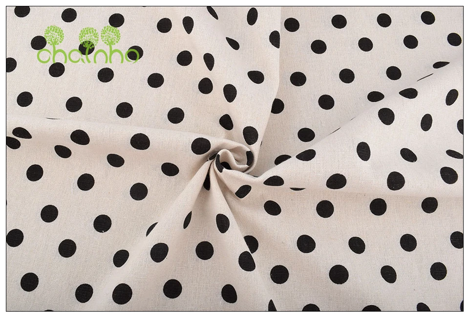 Chainho,6pcs/Lot,Black&White Series,Patchwork Printed Cotton Linen Fabric,For DIY Quilting&Sewing Placemat,Bags Material,25x45cm