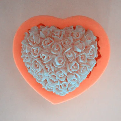 Heart Roses soap molds silicone soap mold