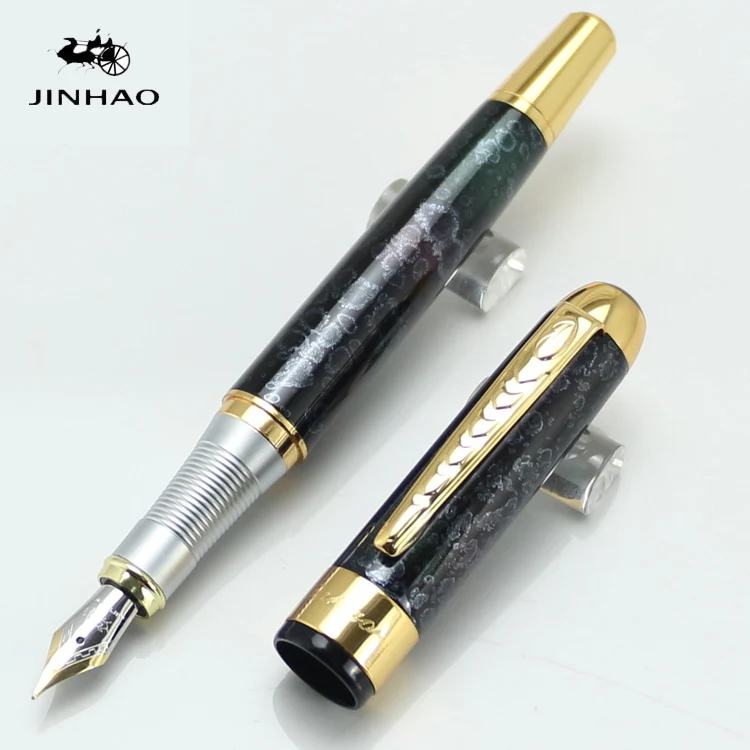 JINHAO 250 роскошная черная винная с золотым средним пером перьевая ручка канцелярские принадлежности для школы и офиса ручка для письма