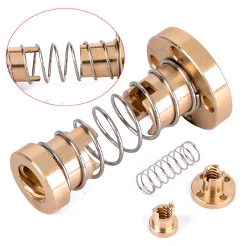 

Brass T8 Anti-Backlash Spring Loaded Nut Set for 8mm Threaded Rod Lead Screw For 3D printer Reprap Z axis CNC Mayitr