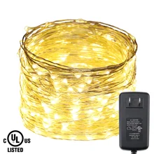 30 м 300 светодиодный s Серебряный провод красный светодиодный гирлянда Звездные огни Новогоднее сказочное освещение+ UL CE Сертифицированный адаптер свадебное освещение