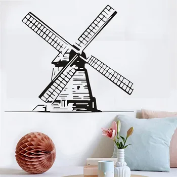 

Kids Creative Wind Mill Wall Sticker Living Room Decoration Pvc Removable Adhesive Home Decor Wall Decal Accessories