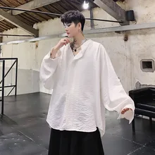 Для мужчин большого размера, с длинным рукавом Повседневный пуловер рубашки мужской Для женщин Винтаж задняя поверхность кварцевых японских уличная одежда в стиле «хип-хоп», «панк», рубашка в готическом стиле