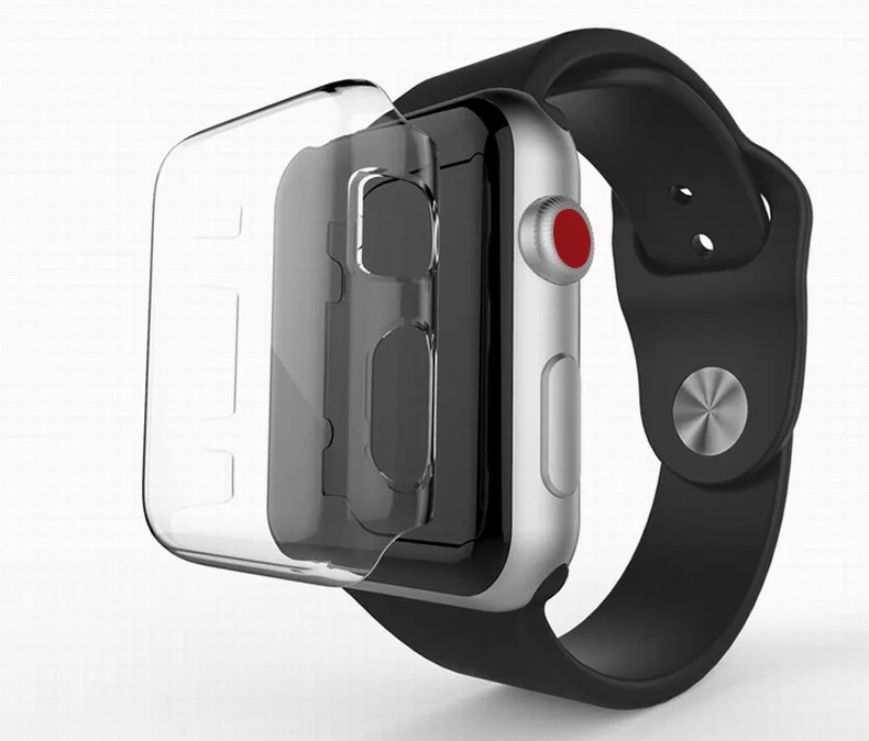 

Case For Apple Watch 4 3 2 1 40MM 44MM 360 Built In Clear TPU Screen Protector Cover Full Case For Iwatch 4 38MM 42MM 123