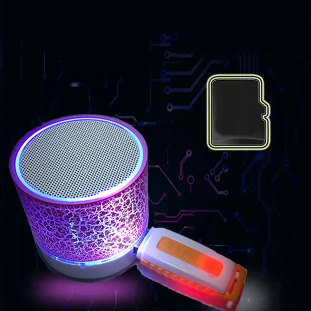Bluetooth Колонка Беспроводная портативная со светодиодной подсветкой поддержкой TF