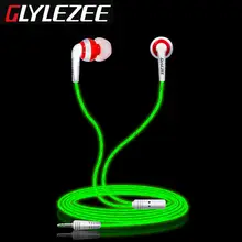 Glylezee G1 Luminous Stereo Cellphone Earphone Headset MP3 Music Headsets Glowing in Dark for Mobile Phone with Retail Package