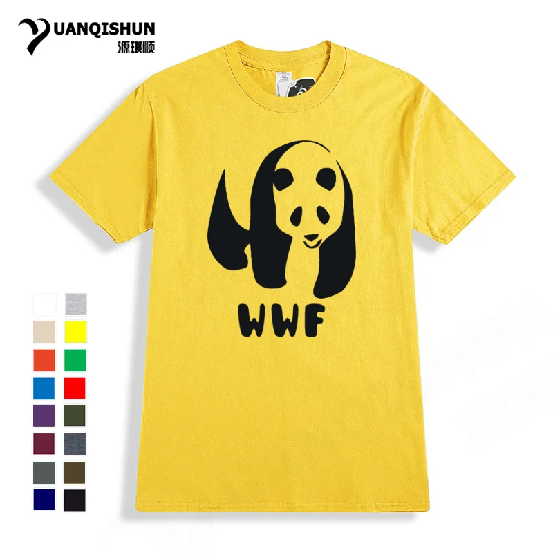 Wwf WTF مضحك وجوه الباندا تي شيرت WWF المصارعة الباندا الكوميديا تي شيرت رائع بأكمام قصيرة الرجال العلامة التجارية قمم المحملة Camisetas للجنسين 3XL