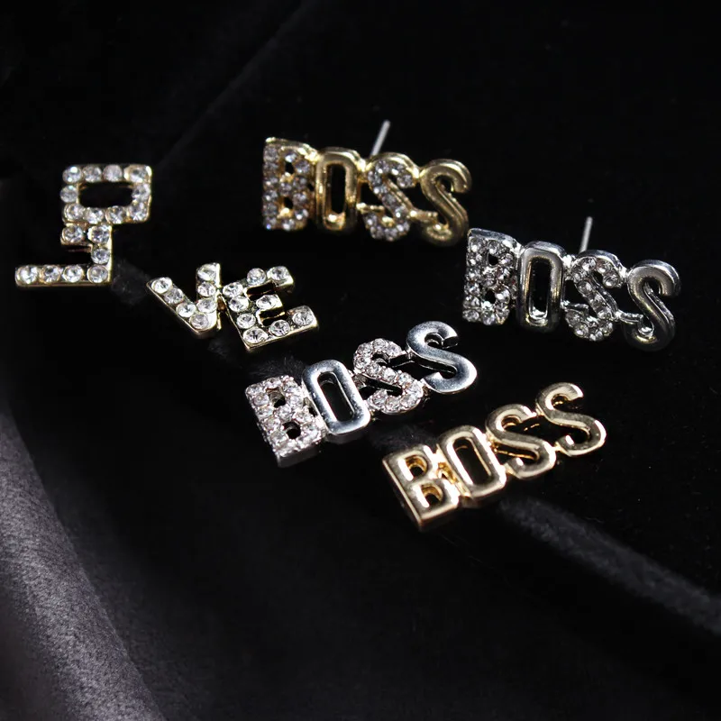 

Timlee E207 New Personality Temperamental Love Boss Letter Alloy Drop Earrings,Fashion Accessories Wholesale