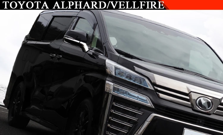 Для Toyota Alphard Vellfire 30-, автомобильные накладки на зеркало заднего вида, наклейки с блестками, декоративные полоски, аксессуары