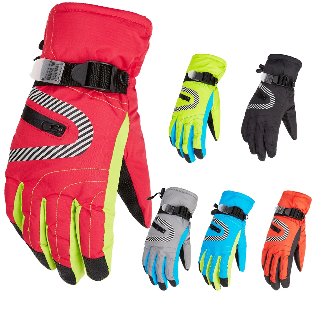 

Warmer Winter Ski Glove for Children Waterproof Anti-Slip Skating Skiing Cotton Glove Snowboard Glove Mittens for boy girl