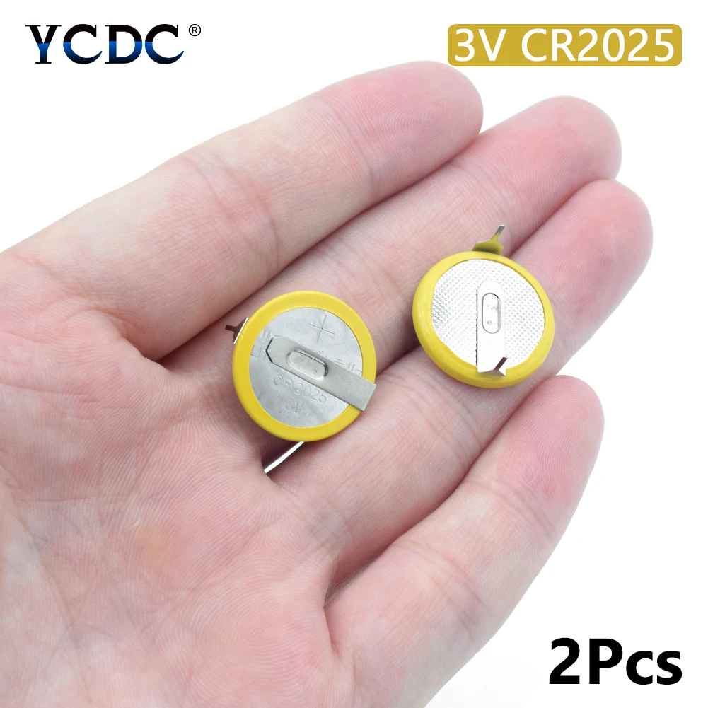 

Battery CR2025 3V 2 Tabs Coin Cell For Main Board Toy Electronic Scale 2Pcs
