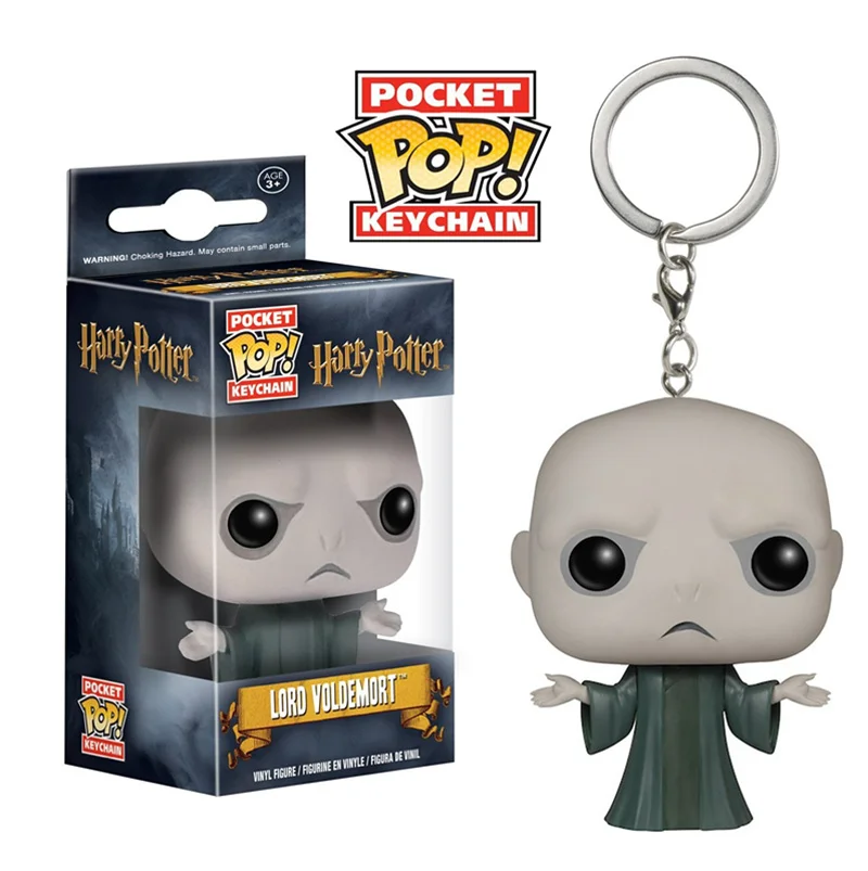 FUNKO POP Harry Potter Keychain Hermione Granger Lord Voldemort Dobby Albus Dumbledore pvc action Figure toys for children gift