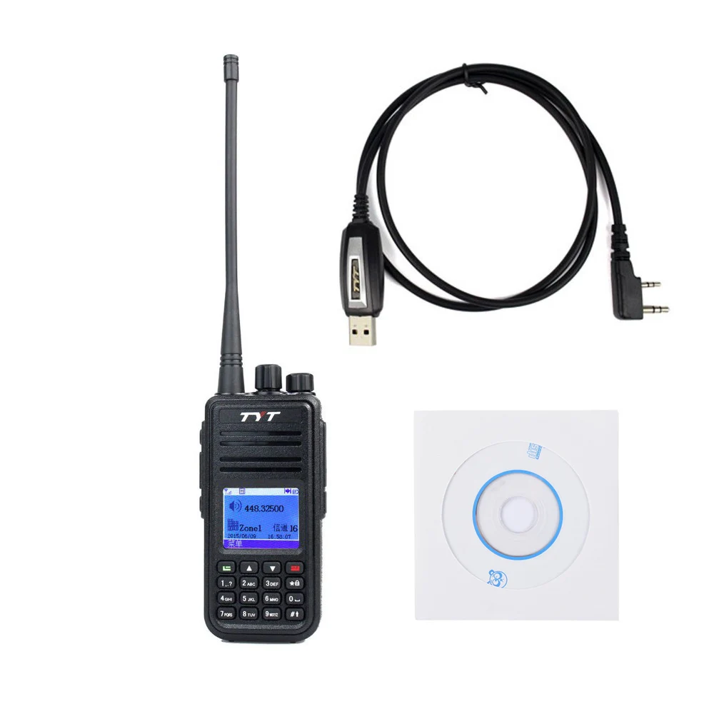  TYT Tytera MD-380 UHF 400-480MHz DMR Digital Radio 1000 Channels Walkie Talkie+ USB Programming Cable&CD md380 