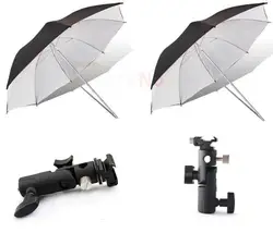 4in1 e флэш Чистка Umbrella Держатель Осветительные стойки поворотный кронштейн + 43 "фотографическое флэш-черный Светоотражающие зонтик для DSLR