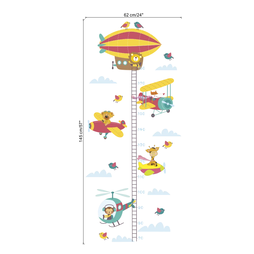3d башня из мультфильма кран растут стикер s животное Ростомер Настенная Наклейка в детскую Декор DIY художественный плакат