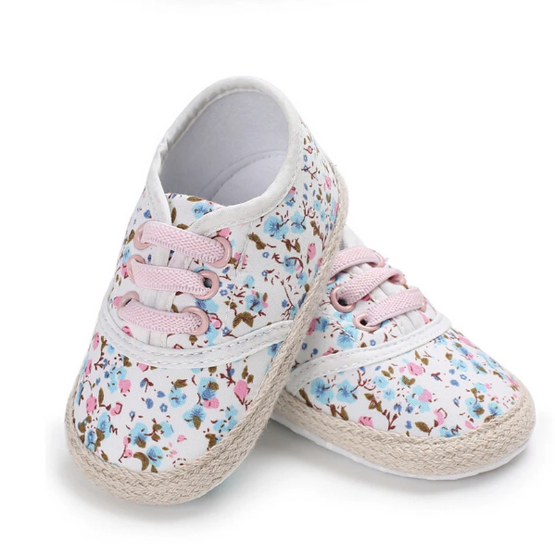 

Newborn Kid Baby Girls Canvas Crib Shoes Girl Princess Flower Print Soft Moccasin Shoes Harajuku