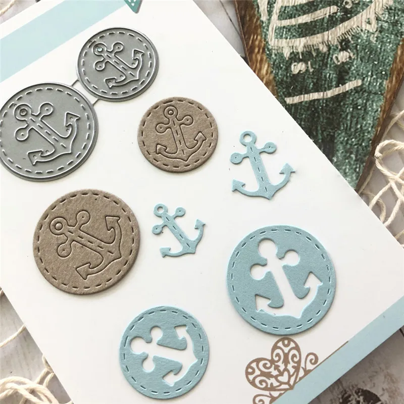 

Naifumodo 2 Pcs/lot Metal Cutting Dies Scrapbooking for Card Making DIY Embossing Cuts New Craft Die Anchor Element 2019 New