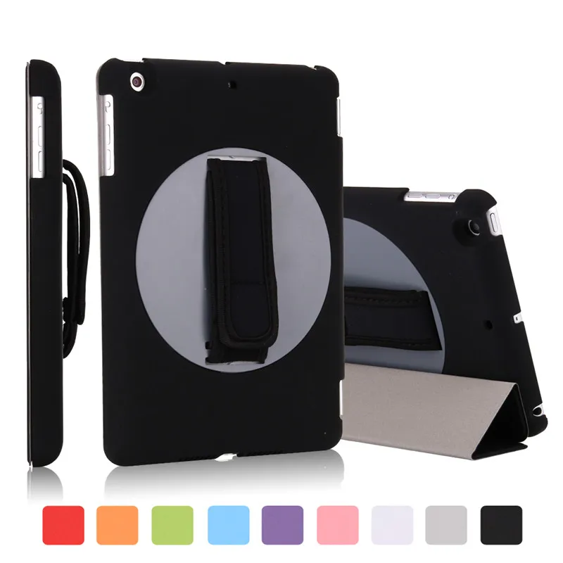 

for ipad air 1 Case,Business Type One-handheld 360 Degree Rotating Holder Smart Cover With Adjustable Strap For ipad air 9.0inch