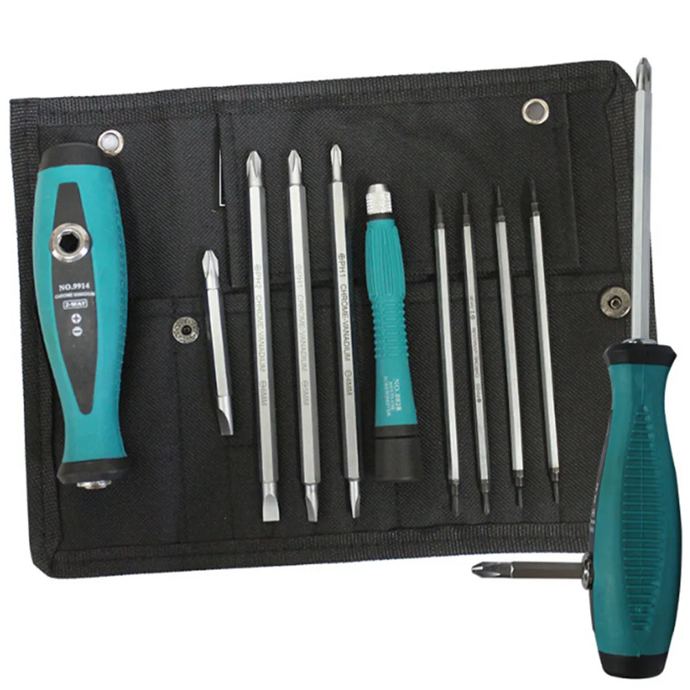 10Pcs  Slotted Star Bits Repair Tool Precision Magnetic Screwdriver Set