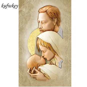 

3D diy diamond painting religious holy family icon home decoration 5d full square diamond embroidery of painting rhinestone art