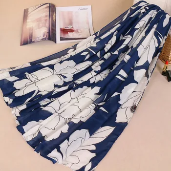 

High quality thick cotton printe big flower women nice bohemian shawls hijab winter muslim long scarves/scarf 5 color 200*100cm