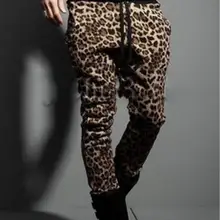 27-44 мужская одежда мода певица Повседневная DJ этап личности леопардовая расцветка шаровары Брюки для девочек брюки этап Большие размеры костюмы