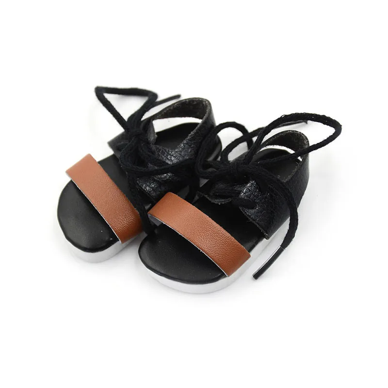1Pair 18 Inch Doll Trendy Sandals Leather Fashion Summer Doll Accessories Baby Gifts Doll Sandals Toys Kid Gift