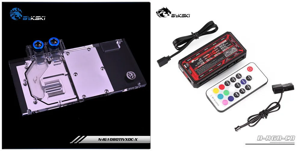 Bykski полное покрытие GPU водяной блок для VGA красочные GTX 1080TI GTX1070Vulcan видеокарта N-IG1080TIVXOC-X - Цвет лезвия: Controller(12V AURA)