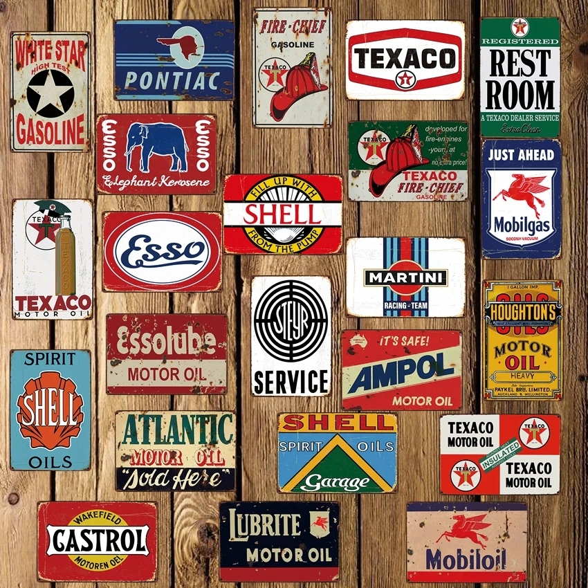Mobil /& Texaco Tanker Metal Sign
