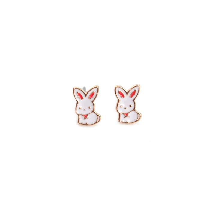 

free shipping 10 pair/lot fashion jewelry accessories mini size cute enamel rabbit earrings for women