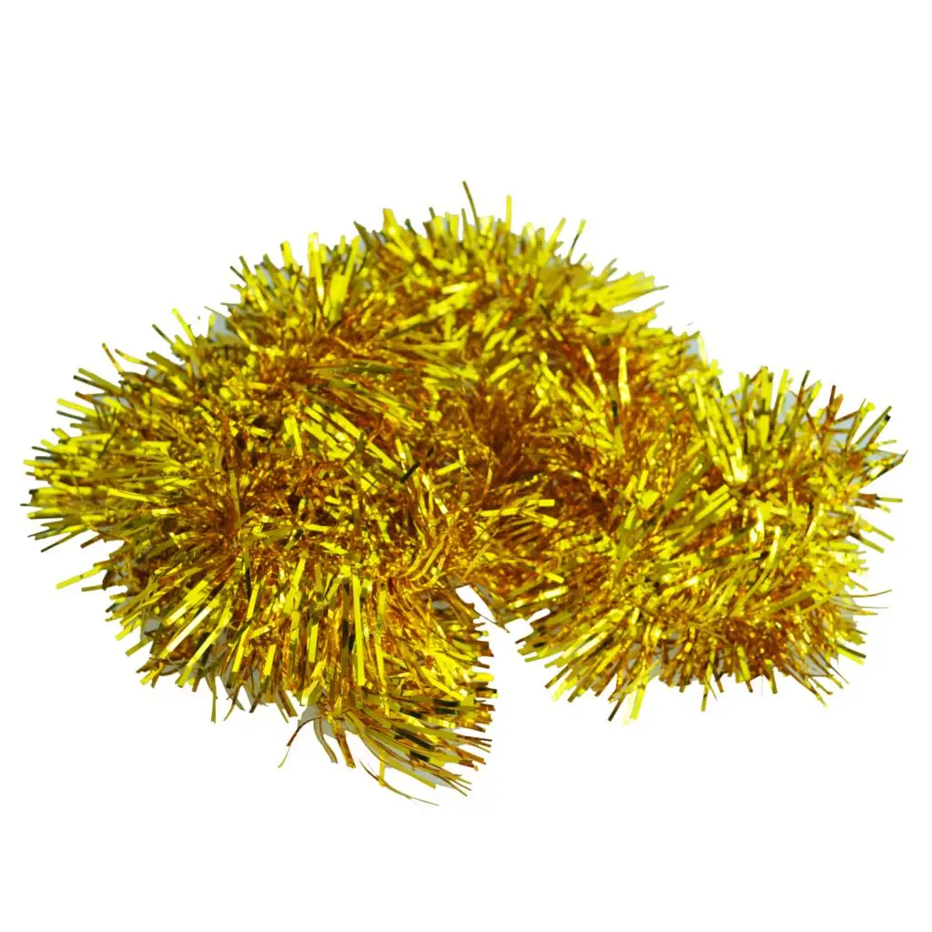 2m (6.5 Ft) Christmas Tinsel Tree Decorations Tinsel Garland (gold)in