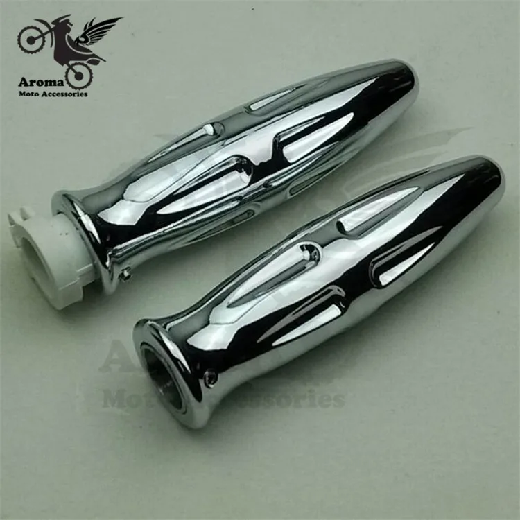 chrome Motorcycle Grips Maltese Cross Hand Grip 22mm Handlebar for