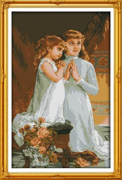 

Joy Sunday The daughter's wish DMC Counted Chinese Cross Stitch Kits printed Cross-stitch set Embroidery Needlework