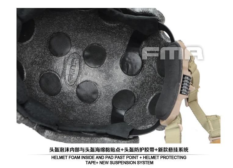 Fma men hot Tactical Helmet Suspension System + Senior Spongey System + Light Memory Spokesman Helmet Style Tb1050 -bk