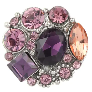 

JaynaLee 20mm Purple Crystal Ginger Snap Charm Fit Snaps Interchangeable Jewelry for women men gifts GJS8294