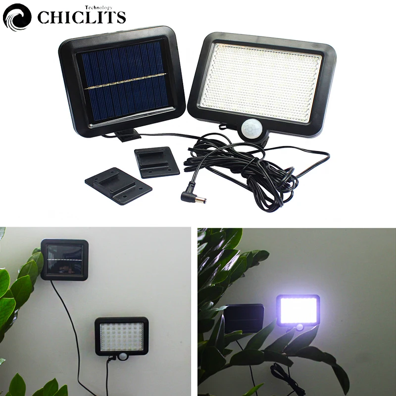 

Chiclits New LED Outdoor Solar Powered White Light 56Leds 1000mA Body Motion Sensor Solar Wall Lamp for Floodlights Garden Lawn