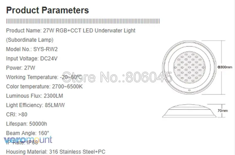 Milight SYS-RW1 DC24V 12 Вт RGB+ CCT подводный светодиодный светильник для бассейна IP68 2,4 г пульт дистанционного управления/DMX512/WiFi приложение Alexa управление