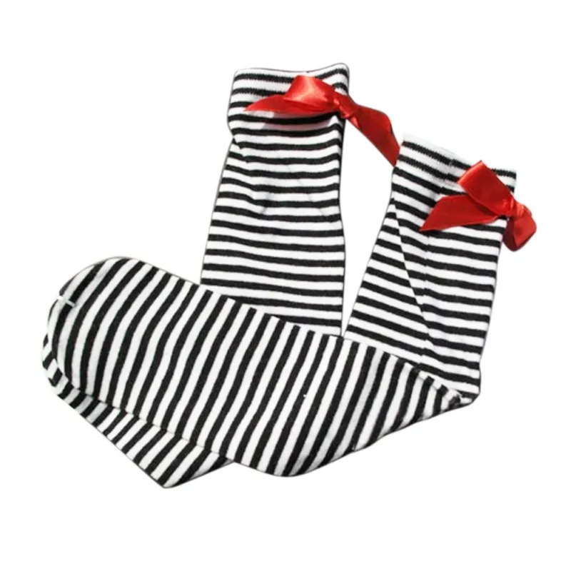 Модные Детские носочки детский лук хлопок высокая трубка носки для маленьких девочек мягкие теплые носки От 3 до 12 лет A