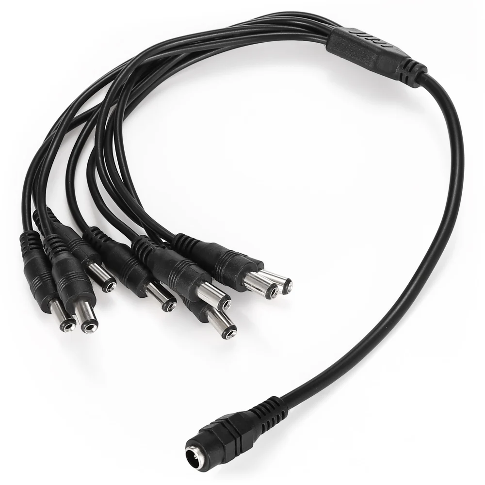 OwlCat DC 1 Female to 8ch Male Power Splitter Cable for CCTV Security Video Surveillance System IP AHD TVI CVI Cameras Power
