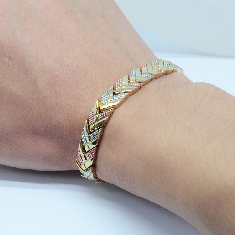 Женский браслет Escalus магнитный 3 тона золотой цвет|bracelets for|chain braceletbracelets for women |