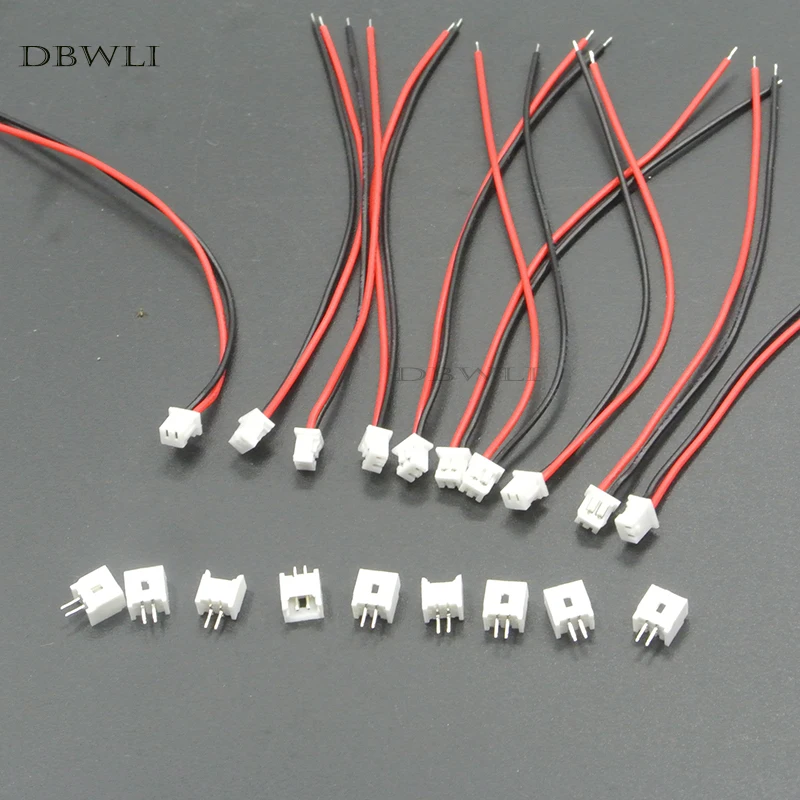 Mini Micro JST 1.25 PH 2 Pin Connectors Male Female Pair 8 inchs long or 203mm 