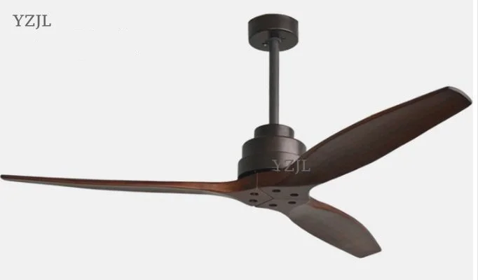 

Remote control Fans chandelier home mute living room solid wood fan chandelier lights American antique retro Chinese light fan