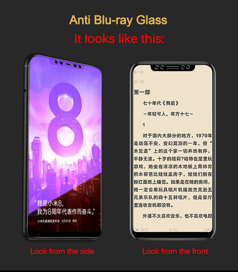 Защитное стекло закаленное 9H 2.5D для Xiaomi Mi 8 SE 2 шт./лот|Защитные стёкла и плёнки| |